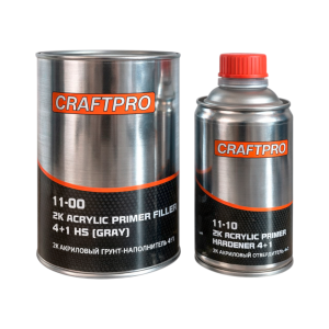 2К Грунт-наполнитель акриловый CRAFTPRO 4+1 (серый) 1,2кг+0,185кг